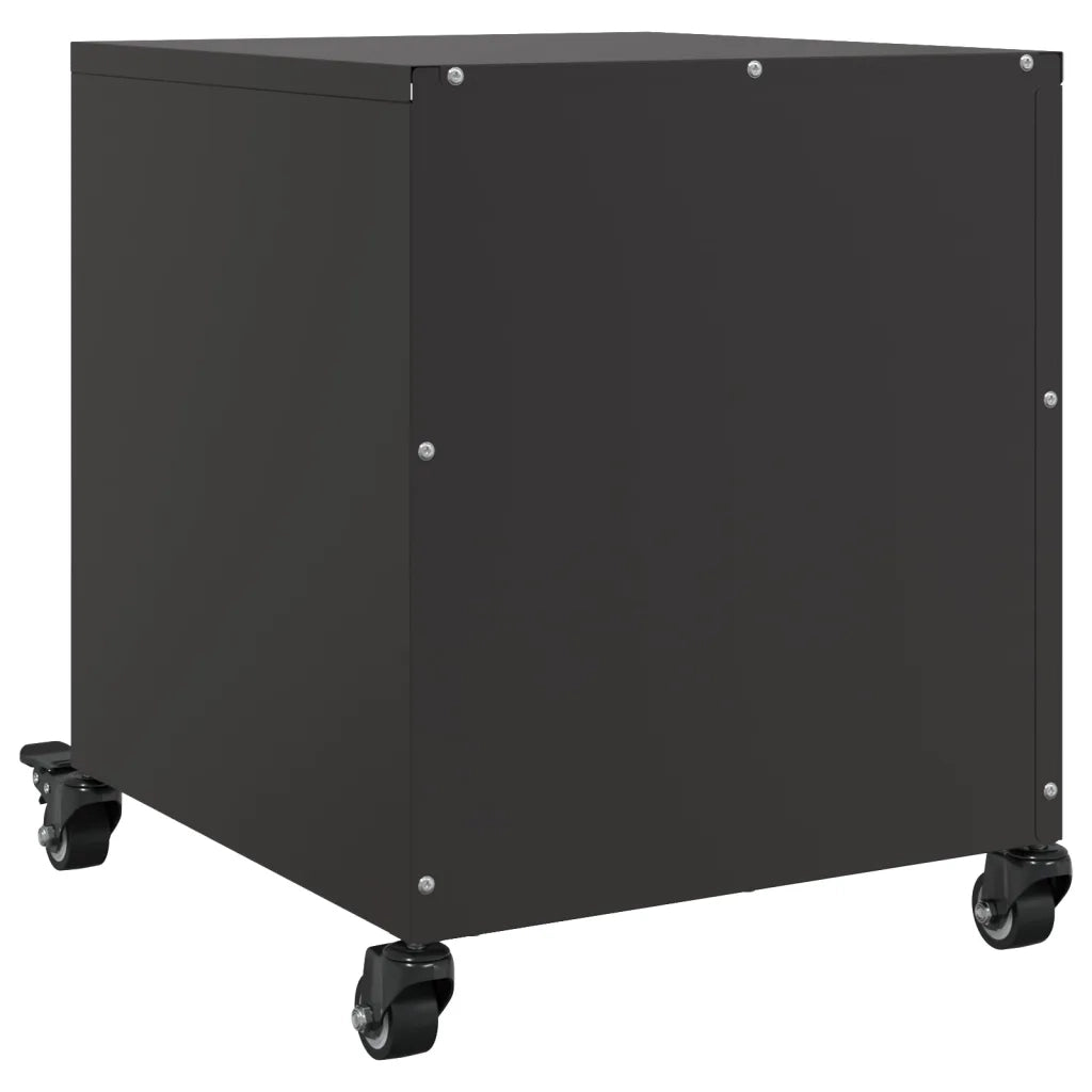 vidaXL Comodino Nero 36x39x43,5 cm in Acciaio