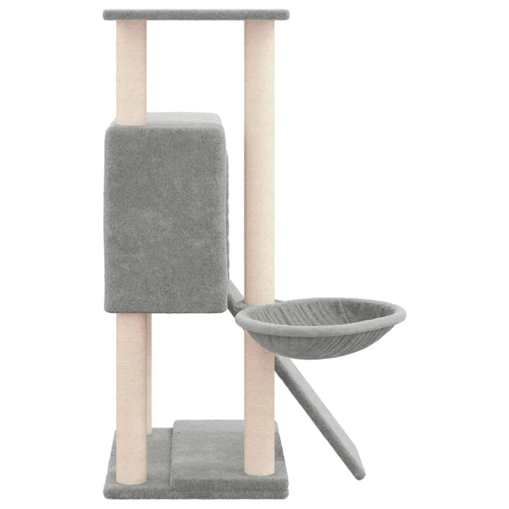 Tiragraffi per gatti torre per arrampicata giocattolo piattaforma per arrampicata con tiragraffi in sisal leggero 96 cm grigio 02_0022631