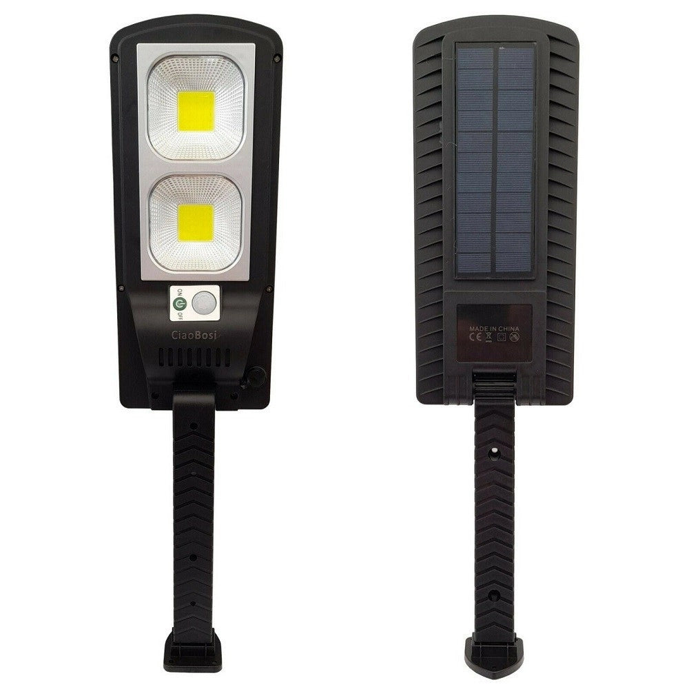 Trade Shop - Faro Lampione Stradale Pannello Solare Fotovoltaico Sensore 120w 60 Led Cob 9330 -