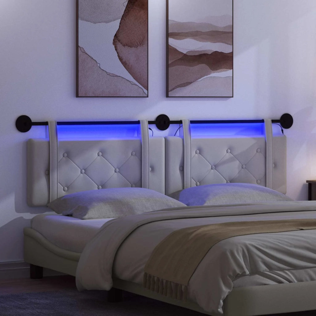 Testiera sospesa Con luce LED Bianco Similpelle 3424240