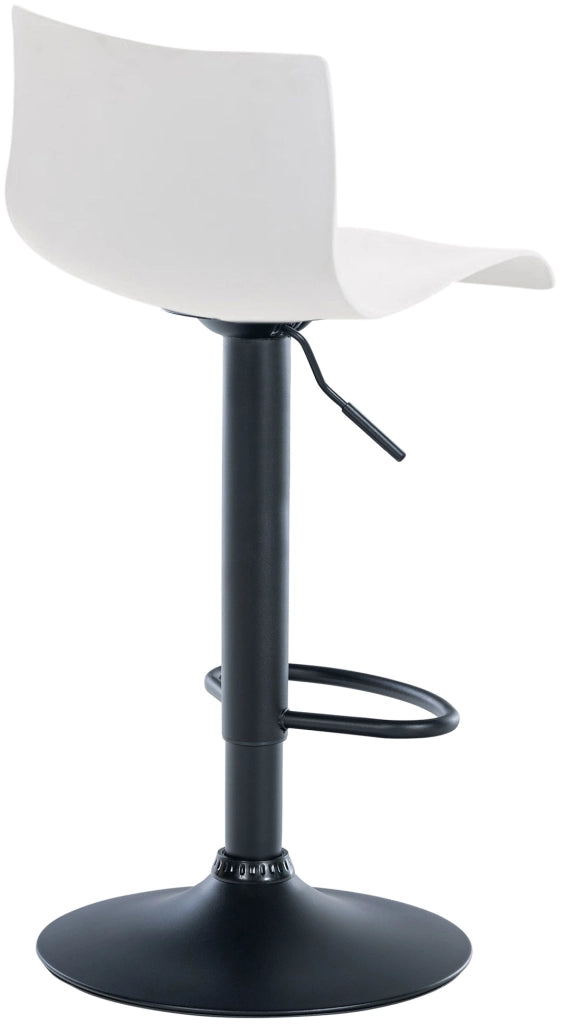 Sgabello Hover in polipropilene e metallo bianco,Metallo nero opaco