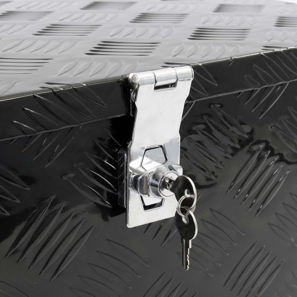 Cassetta portattrezzi in alluminio 50,8x30,5x24cm, nero, con chiave
