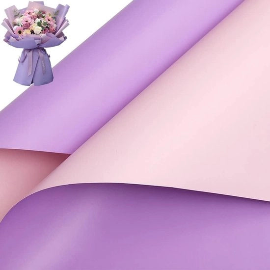 Paccotto di carta per fiori a 20 fogli, doppio strato, colorato, impermeabile, 22,8 x 22,8 cm, adatto per fioristi e confezioni di regalo.