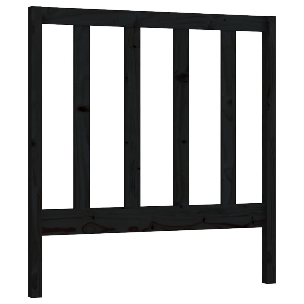 Testiera | Testata per Letto Nera 96x4x100 cm in Legno Massello di Pino