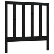 Testiera | Testata per Letto Nera 96x4x100 cm in Legno Massello di Pino
