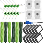 Accessori di riserva per Roomba serie E/I/J, accessori per borsetta per Roomba serie E/I/J, 3 set di setole in gomma, 10 filtri di alta qualità, 10 setole laterali, 4 sacchetti di polvere