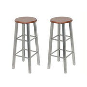 Set di due sgabelli da bar di design seduta in metallo con seduta in MDF 1202062