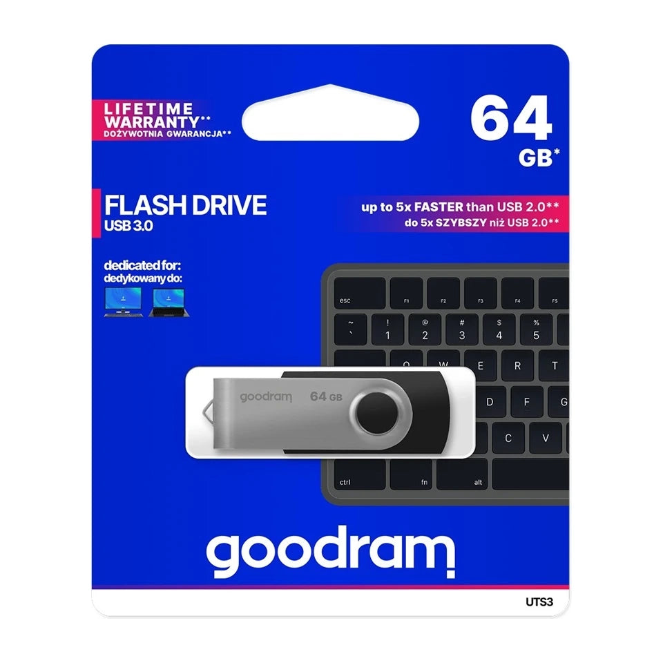 Chiavetta USB Goodram UTS3 da 64 GB USB Type-A 3.2 Gen 1 (3.1 Gen 1) nera