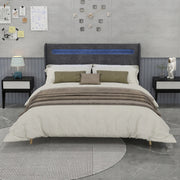 Letto imbottito 160x200 LED grigio - Xylo