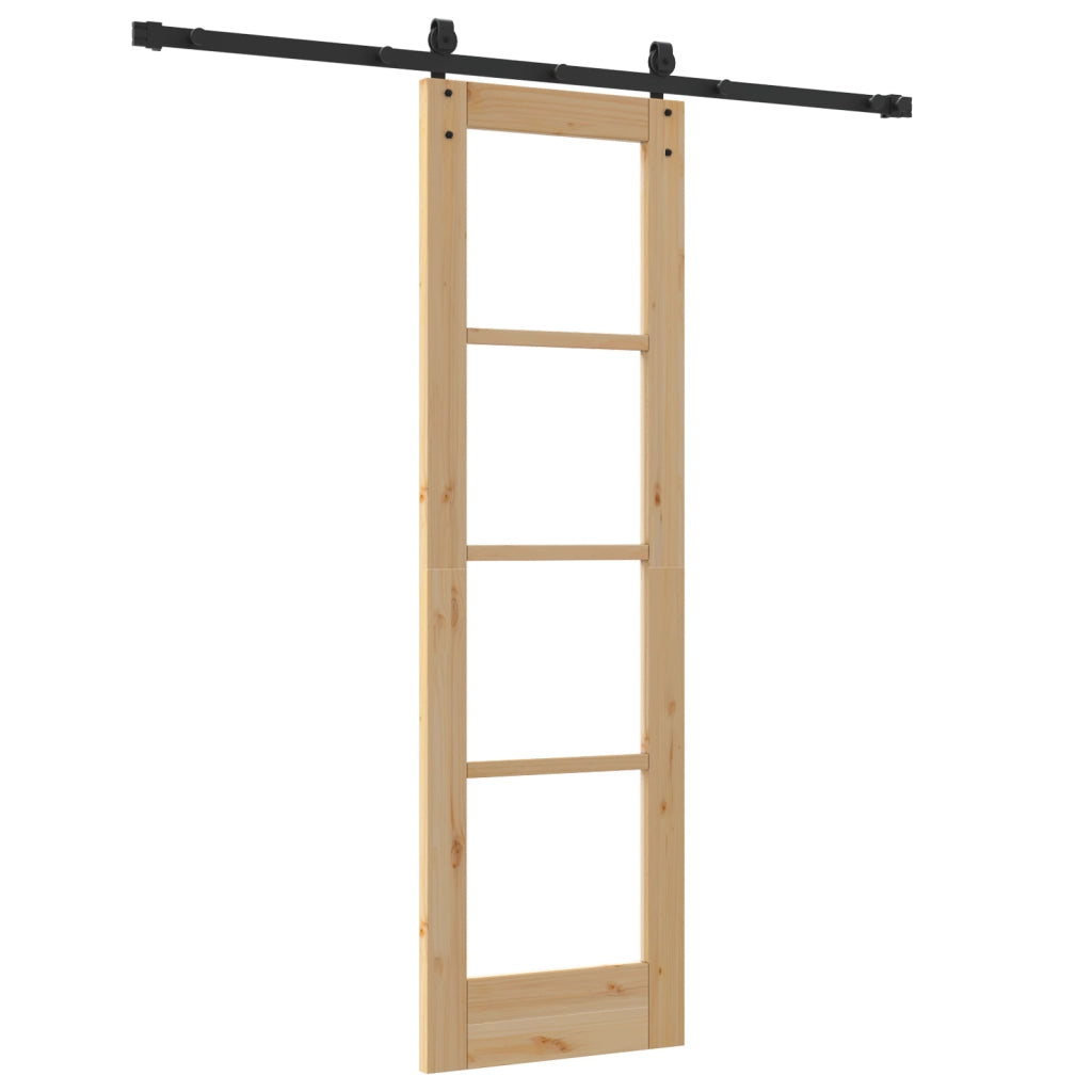 Porta scorrevole  con set di attrezzature 61x198.5 cm in legno massello di pino