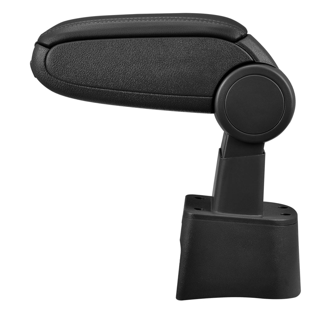 Bracciolo centrale per Seat Ibiza tipo 6L con scomparto imbottito in similpelle nera con cuciture nere 03_0000659