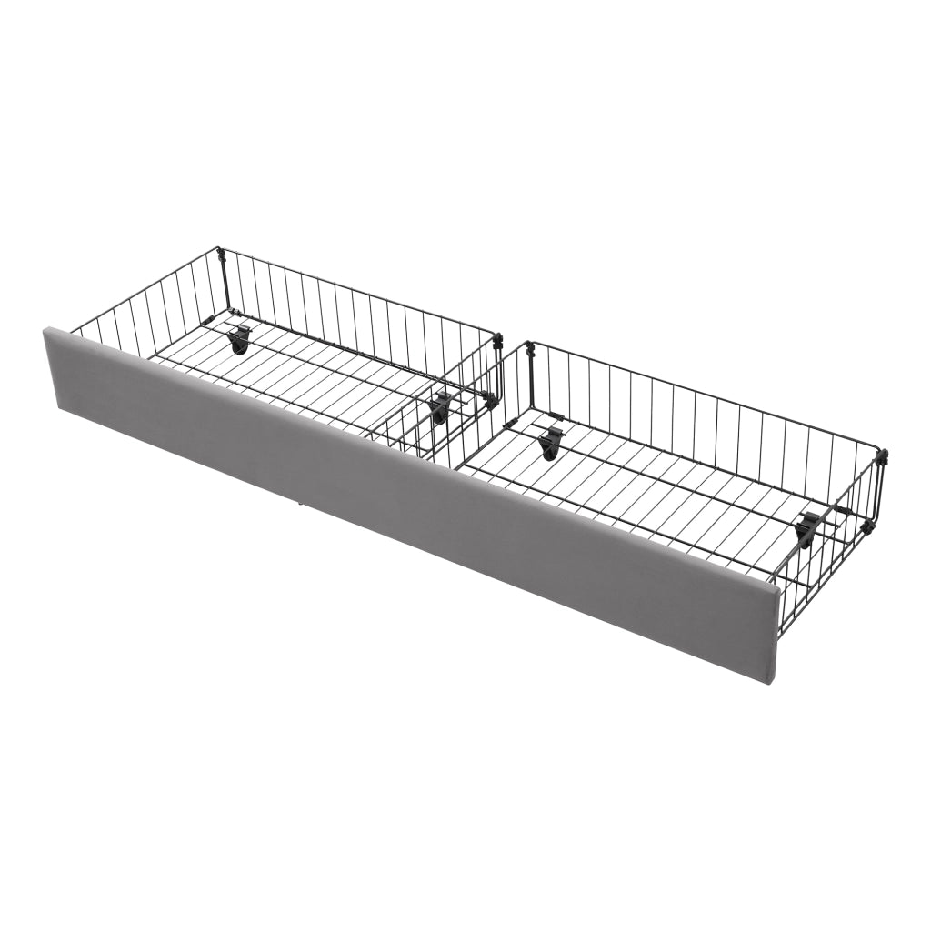 OKWISH Letto Contenitore 180×200 cm, Letto Matrimoniale con Testiera Regolabile, Ampio Contenitore, senza Materasso, in Velluto, Grigio