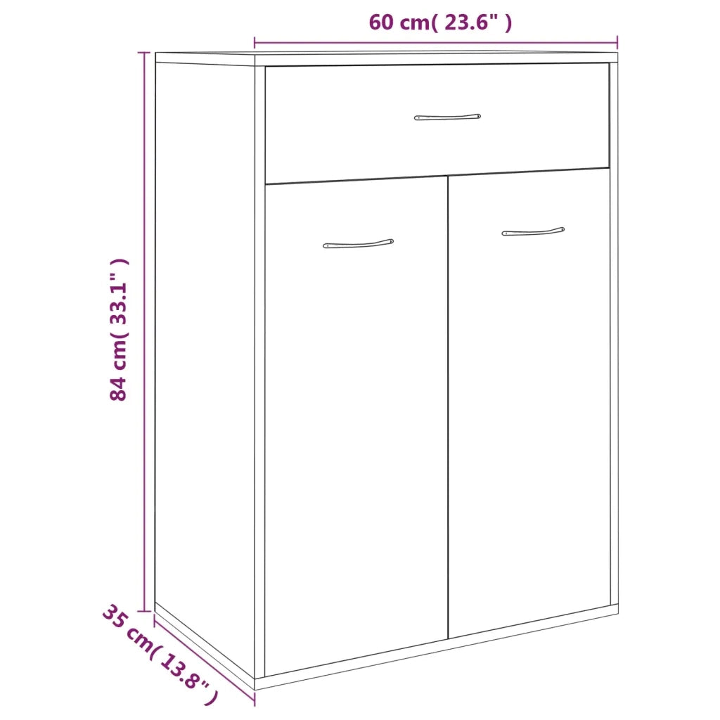 Scarpiera Grigio Sonoma 60x35x84 cm in Legno Multistrato 815418