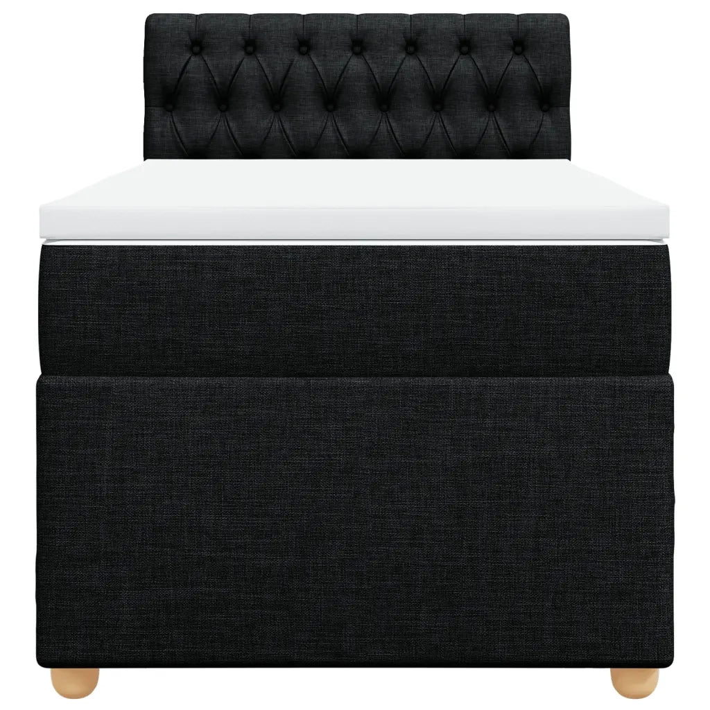 Giroletto a Molle con Materasso Nero 100x200 cm in Tessuto