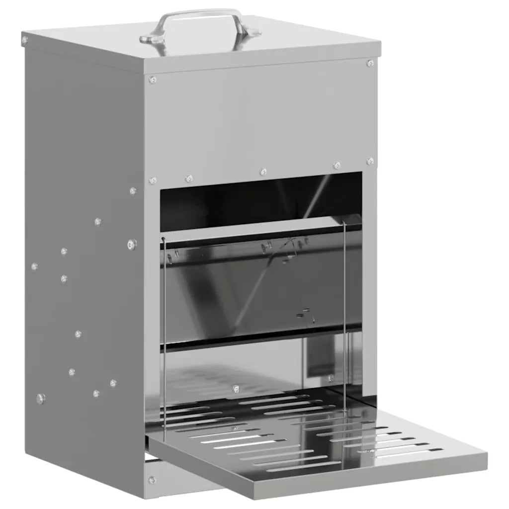Mangiatore a Pedale per Pollo Argento 25 x 42 x 40 cm CFW4405656