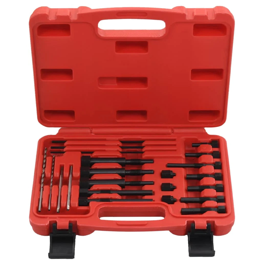 Set di candelette da 22 pezzi attrezzo per auto attrezzo per garage maschio punta elicoidale barra filettata dado di estrazione guida per trapano 8 e 10 mm 02_0004202