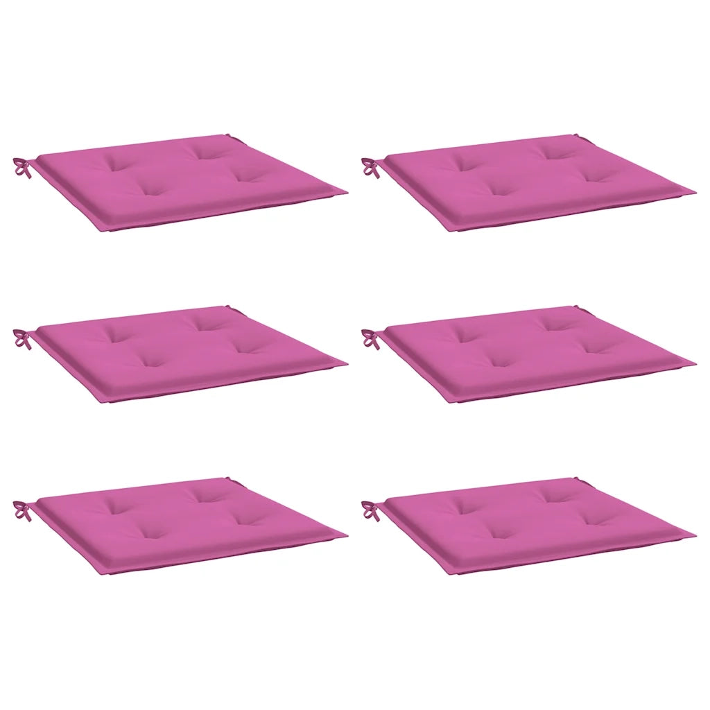 Cuscini per Sedia 6 pz Rosa 50x50x3 cm in Tessuto 361094