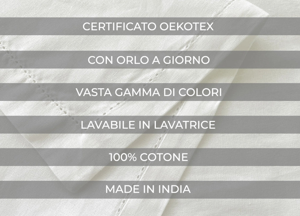 Tovaglia Cucina Soggiorno In Cotone Con Orlo A Giorno In Tinta Unita Ajour - 140x240cm - Petrolio