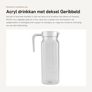 Drinkkan con coperchio - Acquario in acrilico di alta qualità - Maniglia - Duraturo - Translucido - Grande capacità - Vaschetta per succhi d'arancia