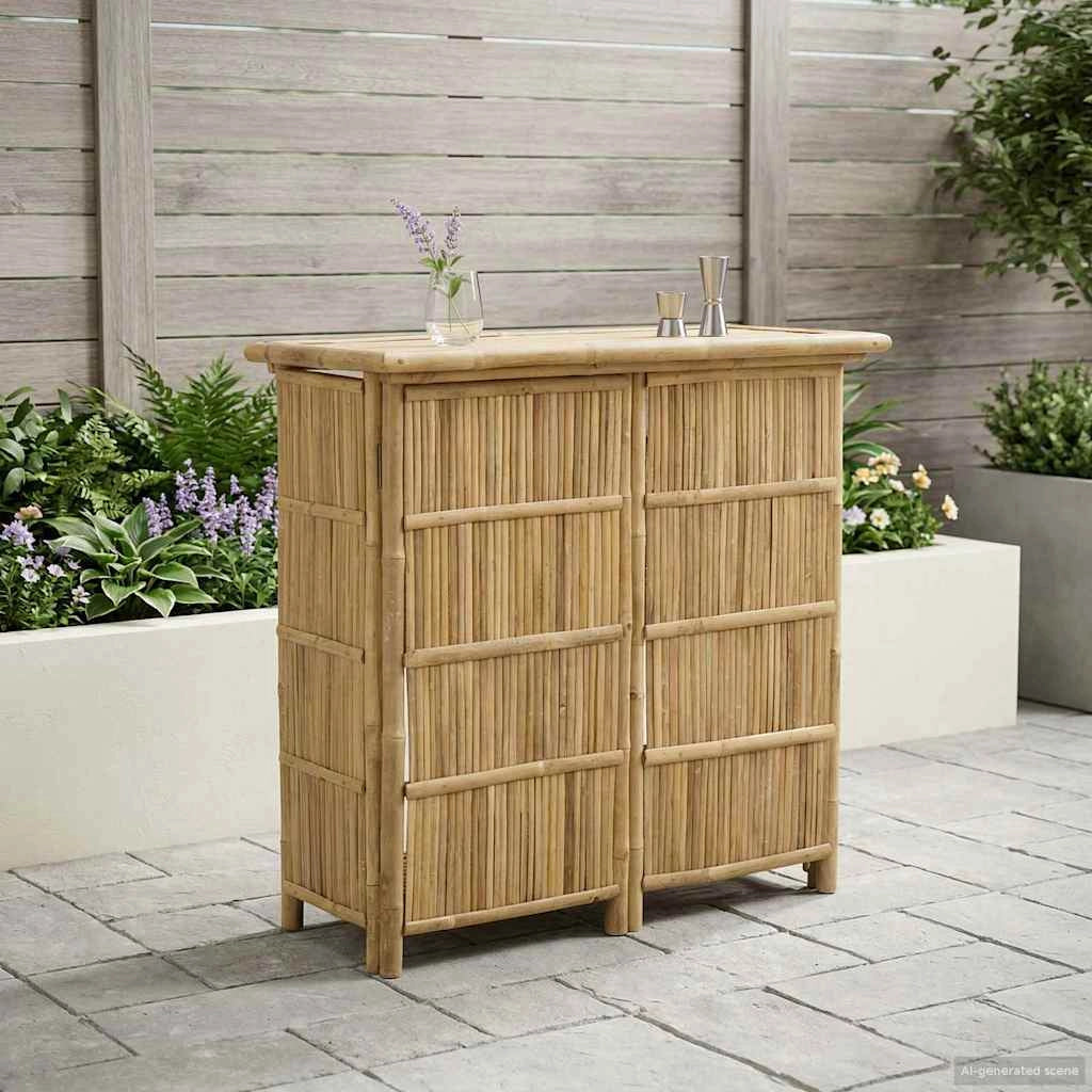 Tavolo da bar da esterno Naturale 115 x 55 x 105 cm Bambù 42028066