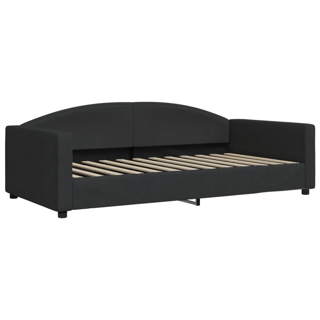 Divano letto | Sof¨¤ letto | Letto singolo Estraibile con Cassetti Nero 100x200 cm in Tessuto