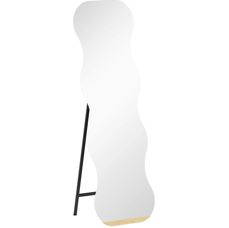 Specchio intero 50x2.7x160 cm; senza cornice e autoportante; vetro temperato nero