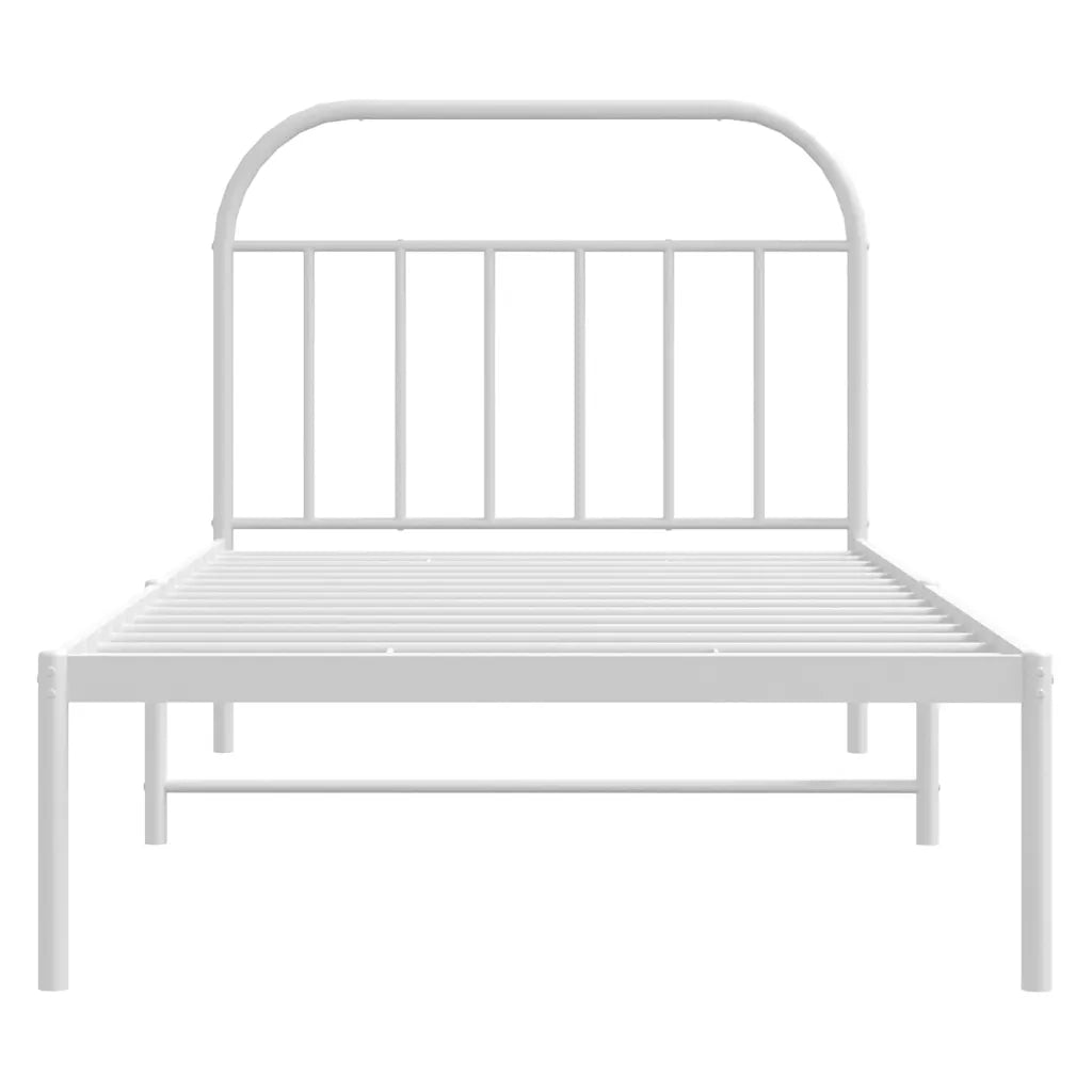 Giroletto con Testiera Metallo Bianco 100x200 cm 353679
