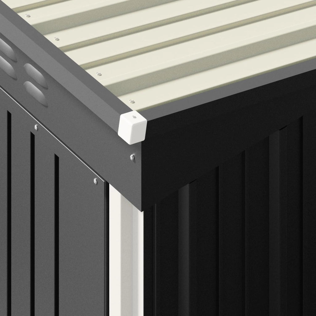 Casetta per attrezzi in metallo,Capanno per Attrezzi da Giardino in Metallo con Ripiani Regolabili, Tetto Inclinato, Prese d'Aria,per Prato, Patio e Cortile161x94x182CM,Grigio