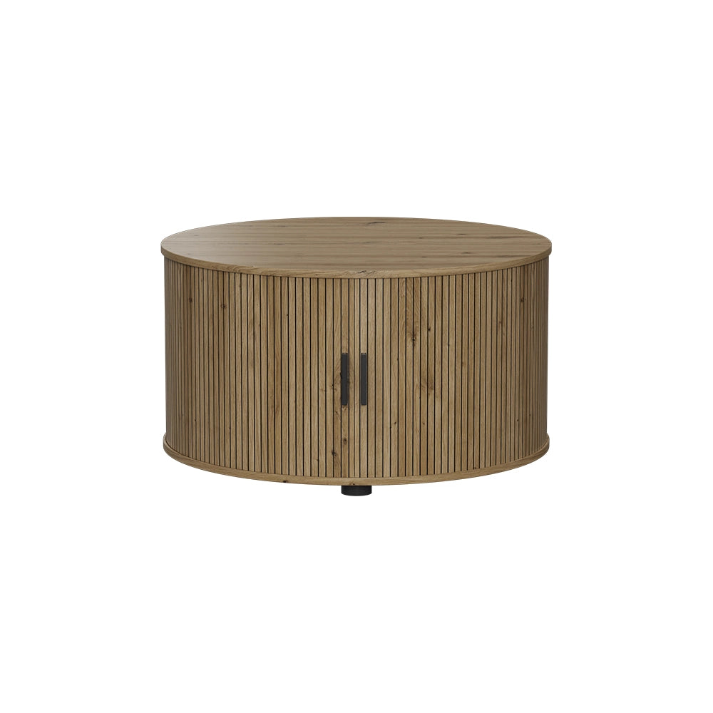 Vicco tavolino soggiorno Rovere 80 x 80 cm con porta scorrevole