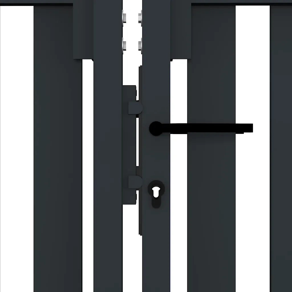 Cancello per Recinzione a doppia Porta in Acciaio 300x175 cm Antracite 146354