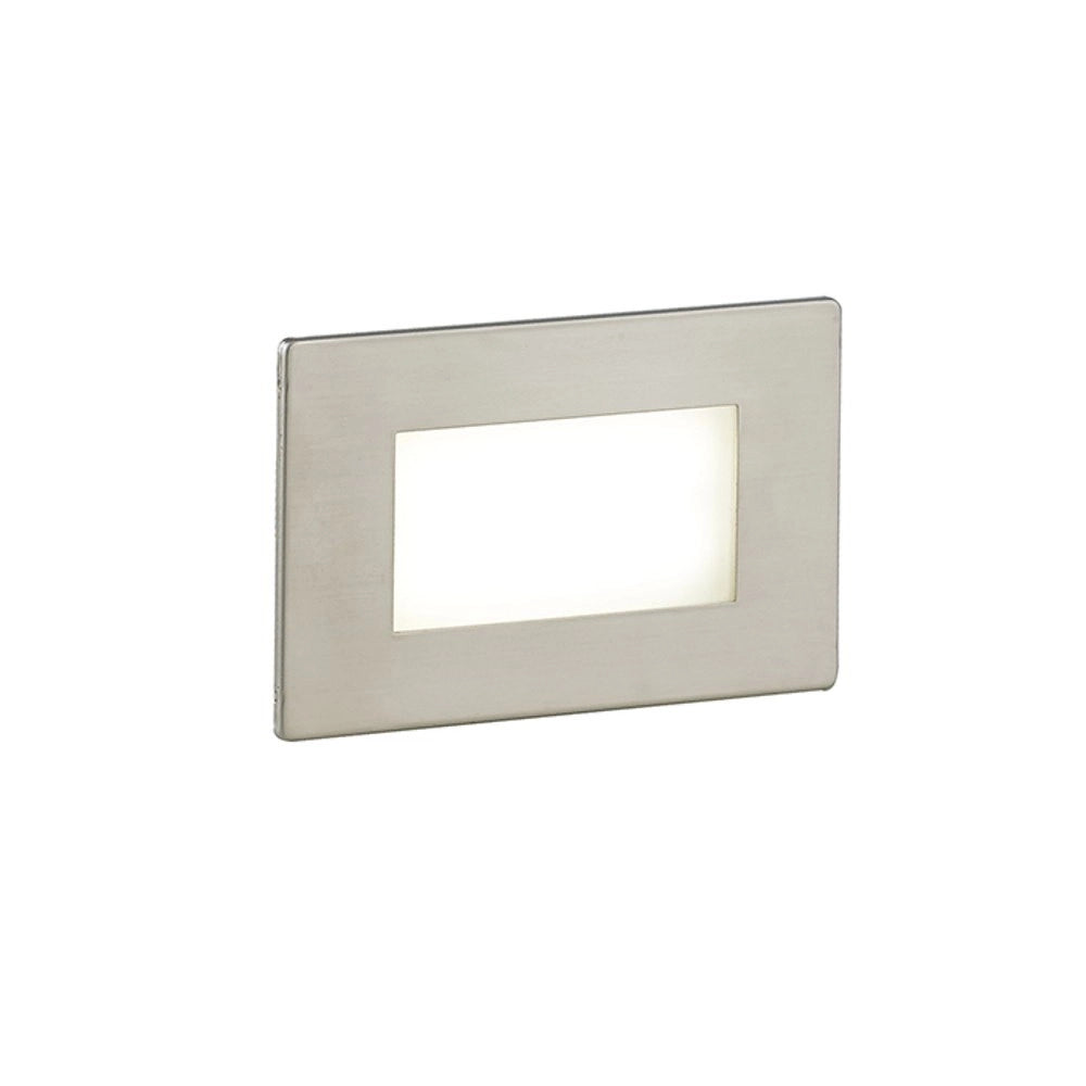 Faretto Segnapasso LED 3W Incasso 350LM Scatola 503 3 in 1 Luce Calda Fredda Naturale CCT Doppia Placca Bianca Nikel IP65