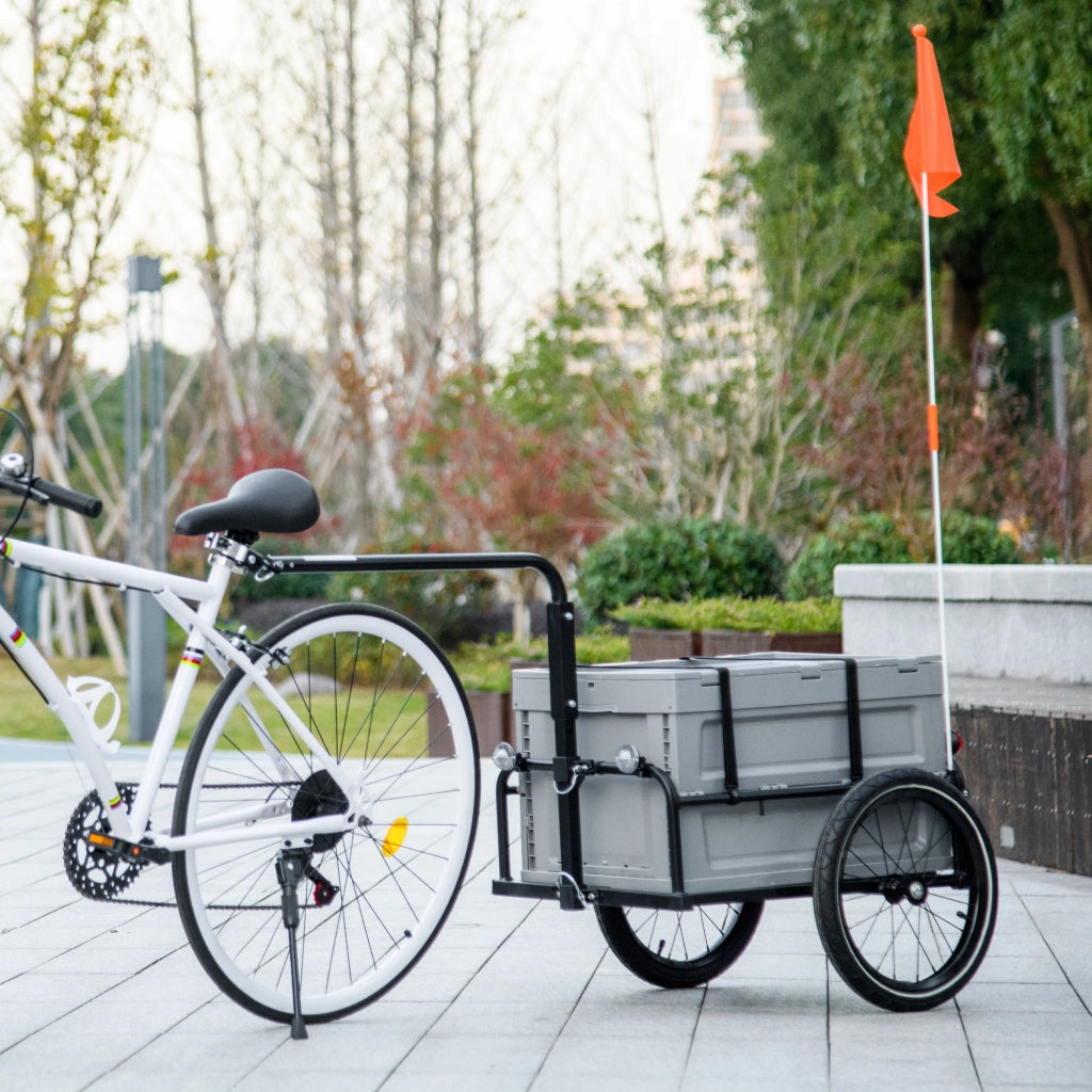 Rimorchio bici pieghevole 65L ¨C zephmum ¨C grigio, max 40KG