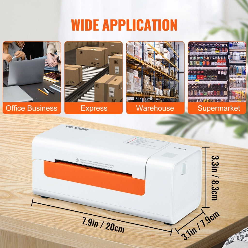 Stampante termica per etichette 4X6 e codici a barre, 203 DPI, 150 mm/s, USB, compatibile con Windows/Mac OS/Linux/Chromebook, rilevamento automatico