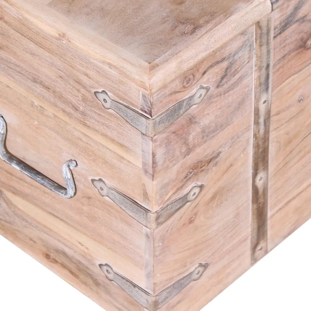 Set 2 Pezzi Cassapanca in Legno Massiccio di Acacia CFW9114725