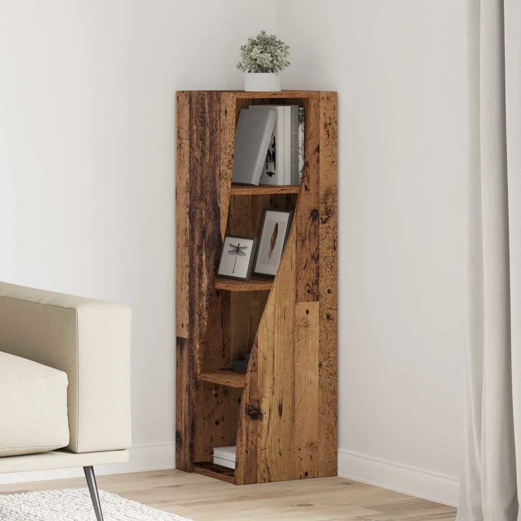 Mobile angolare Legno vecchio 32x32x102cm Legno multistrato 889863