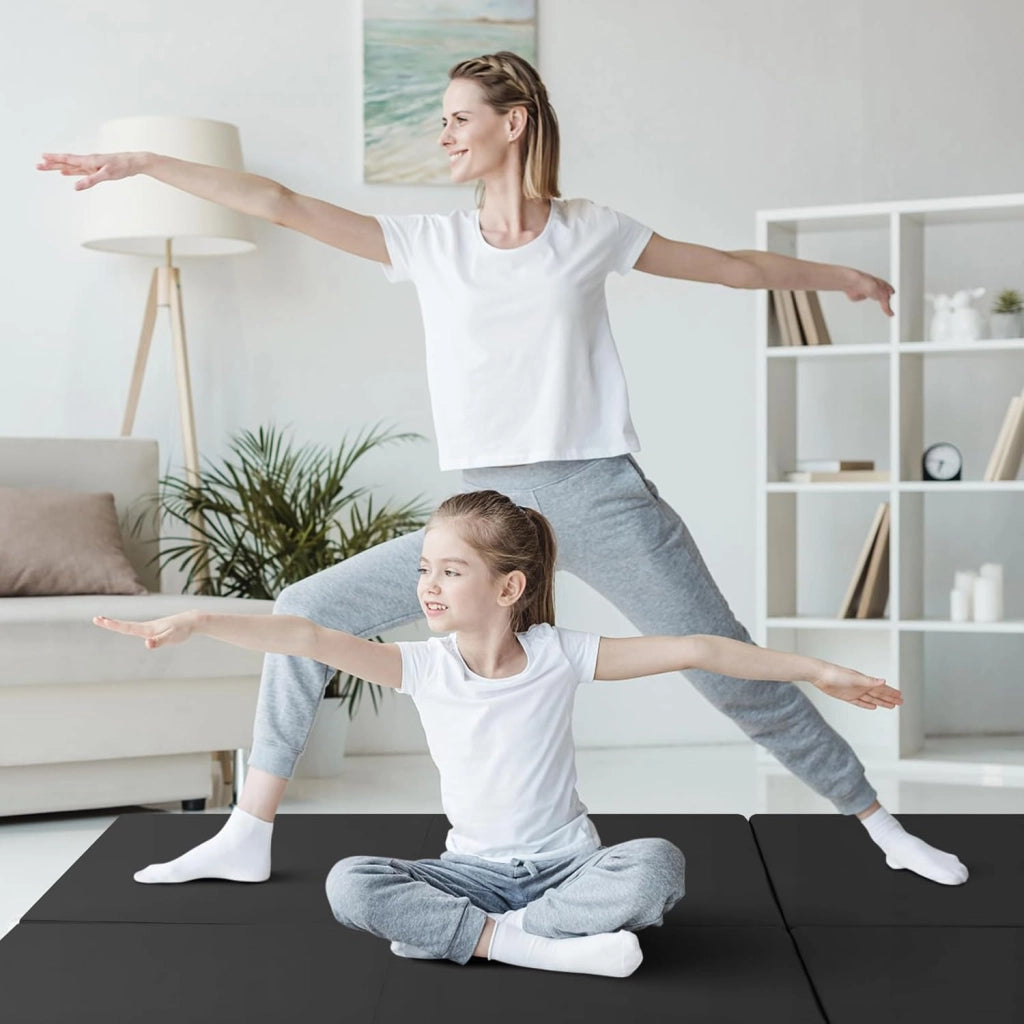 Tappetino da Yoga Spesso, Tappetino Fitness Pieghevole e Portatile con Imbottitura in EPE, Cerniera e Maniglie, Materassino Allenamento da Casa e Palestra, 180 X 60 X 5 cm