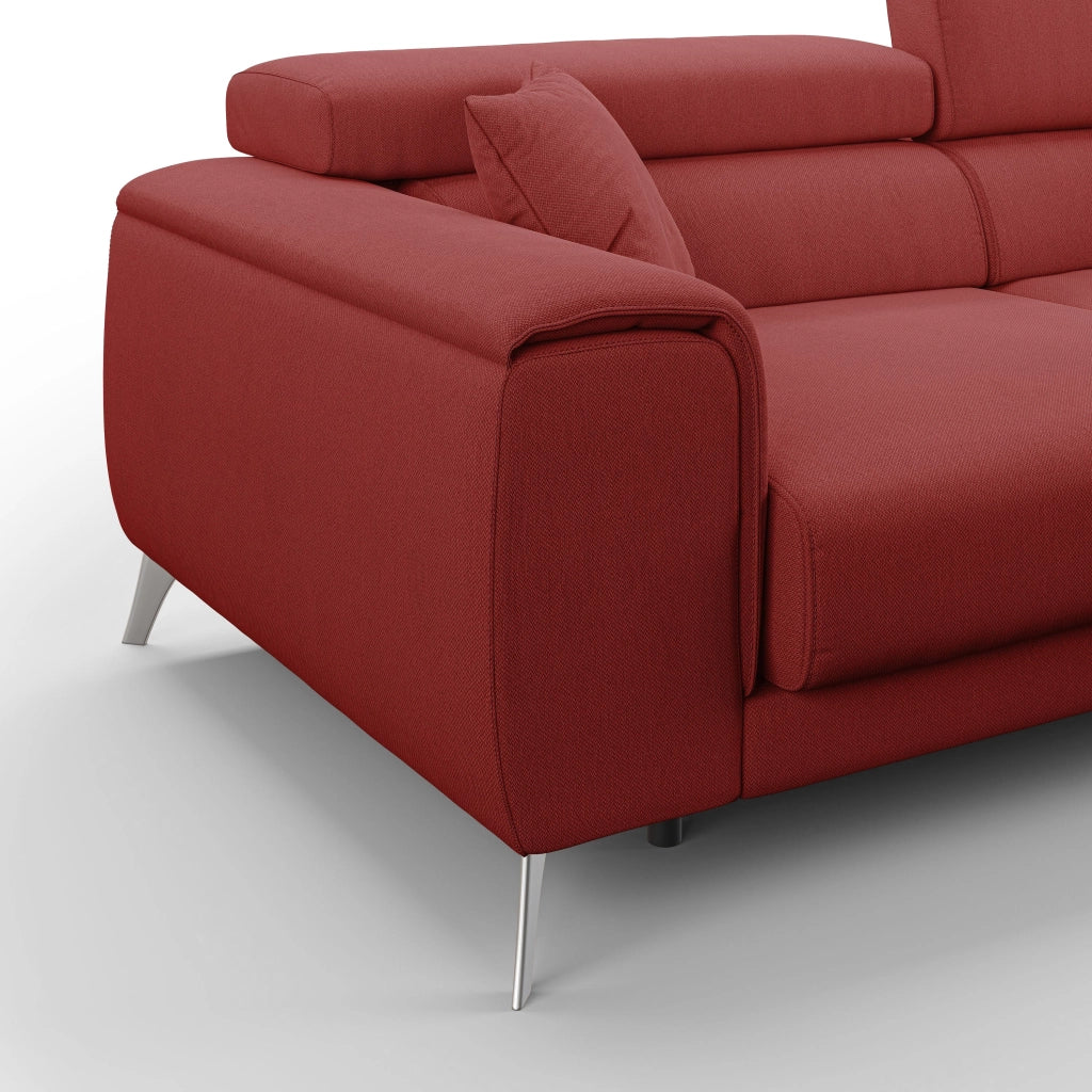 Fusion Divano con sedute allungabili in tessuto smacchiabile T05 185 cm rosso