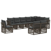 Set Divano da Giardino 10 pcs Grigio polyrattan 3434252