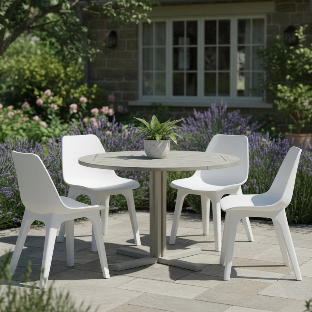 Montivilla, Sedia da Esterno 4 Sedie Made in Italy, Bianco