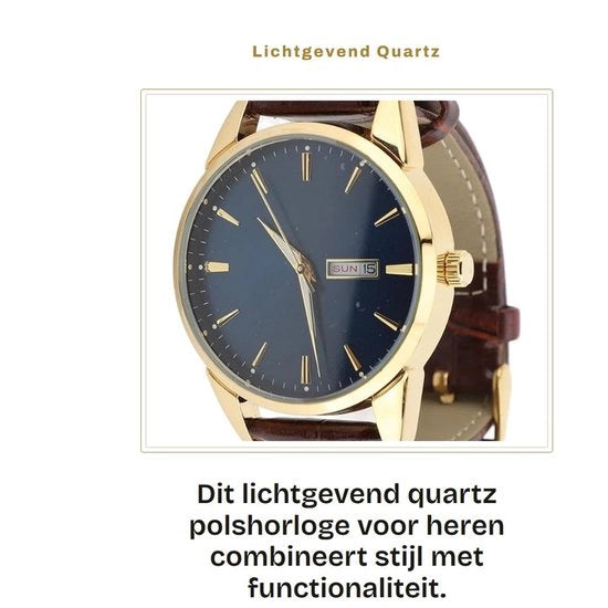 Orologio da polso Quartz con illuminazione - Impermeabile 30M - Cinturino in pelle PU - Cassetta metallica minimalista - Visualizzazione data - Vetro con alta resistenza al graffio - Orafo uomo