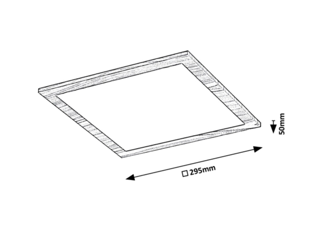 Plafoniera LED quadrata 29,5 cm 12W faggio Rabalux