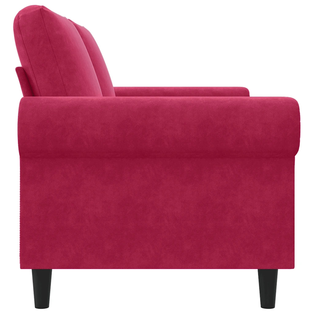 Divano a 2 Posti-Sofa 2 Posti Rosso Vino 140 cm in Velluto 927668