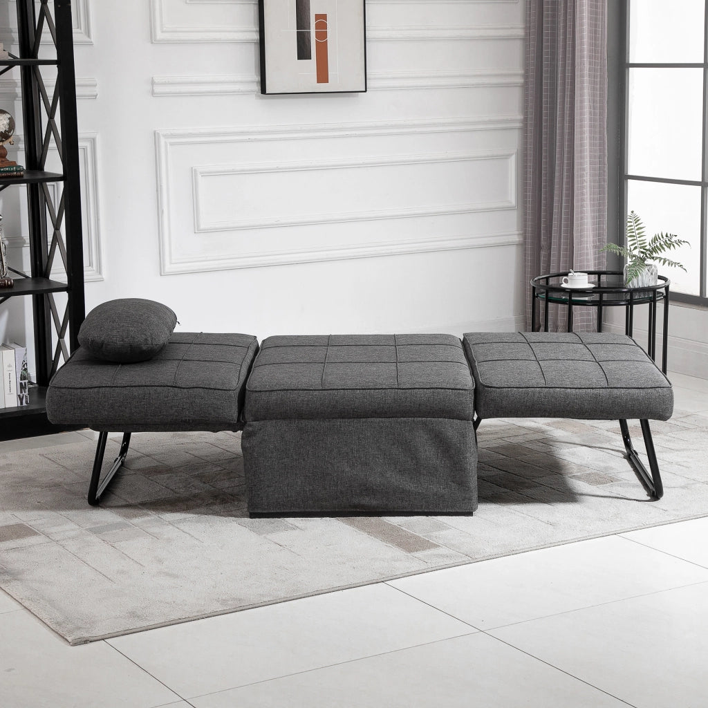 Poltrona letto inclinabile ¨C Zephmum ¨C Grigio, Tela di lino, 200 kg