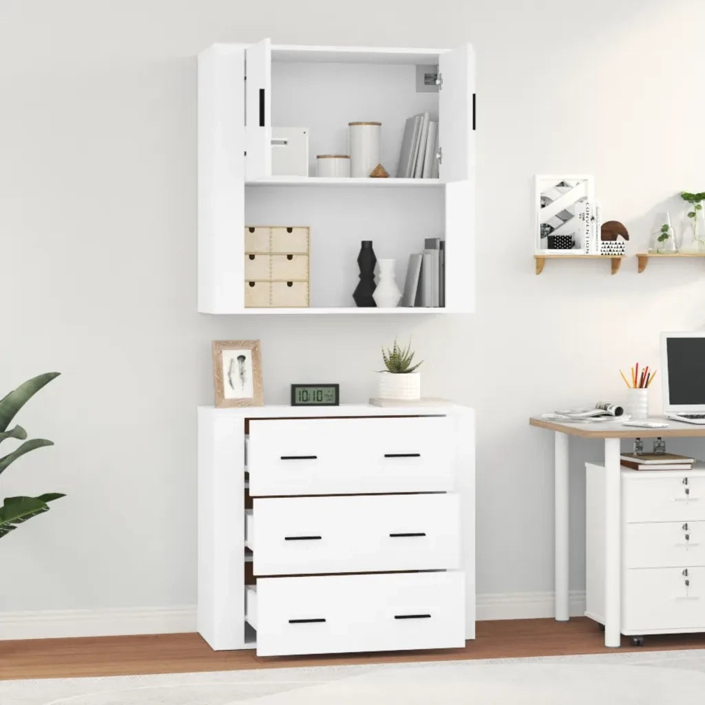 Credenza | Madia | Buffet da pranzo | Armadio da pranzo Bianca in Legno Multistrato