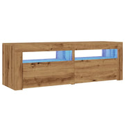 Mobile TV multimediale mensola TV credenza mobile TV sala da pranzo soggiorno camera da letto con luci LED rovere lavorato a mano legno marrone ingegnerizzato 02_0026709