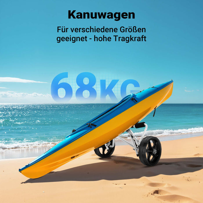 Carrello per trasporto kayak richiudibile In alluminio Ruote in PU Cinghia in nylon incl. Max 68 kg
