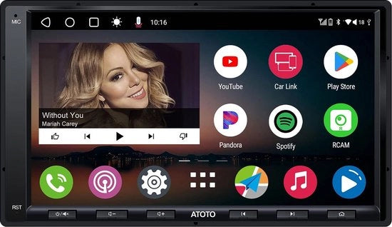 Stereo Auto per DIN - Compatibilità con Android Auto - Touchscreen da 7 pollici - Processore Quad-Core - Bluetooth - Collegamento USB - Guida per mano - Alta fedeltà audio
