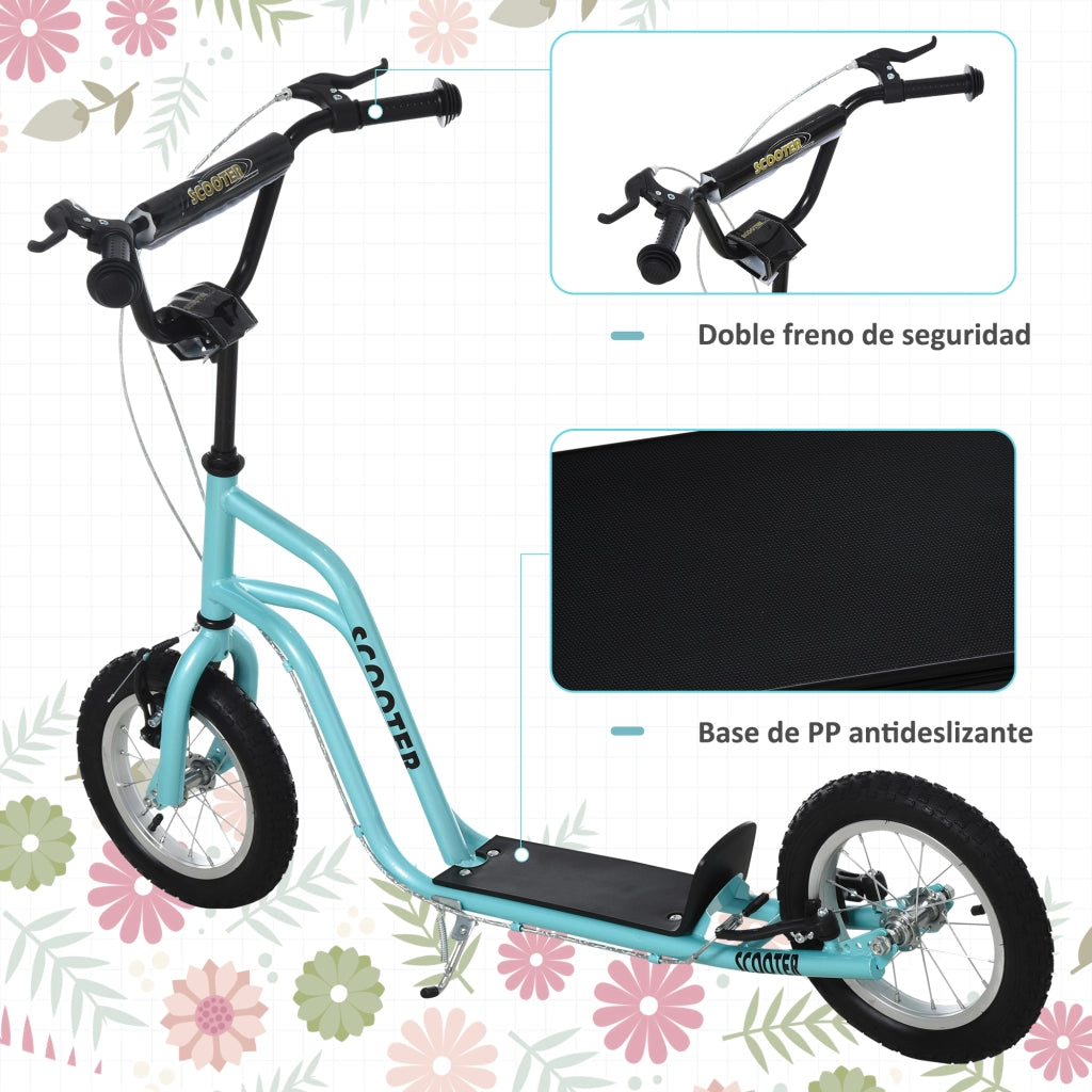 Monopattino per Bambini ¨C Xylo ¨C Manubrio Regolabile Acciaio 100kg 120x58x75-80cm Blu