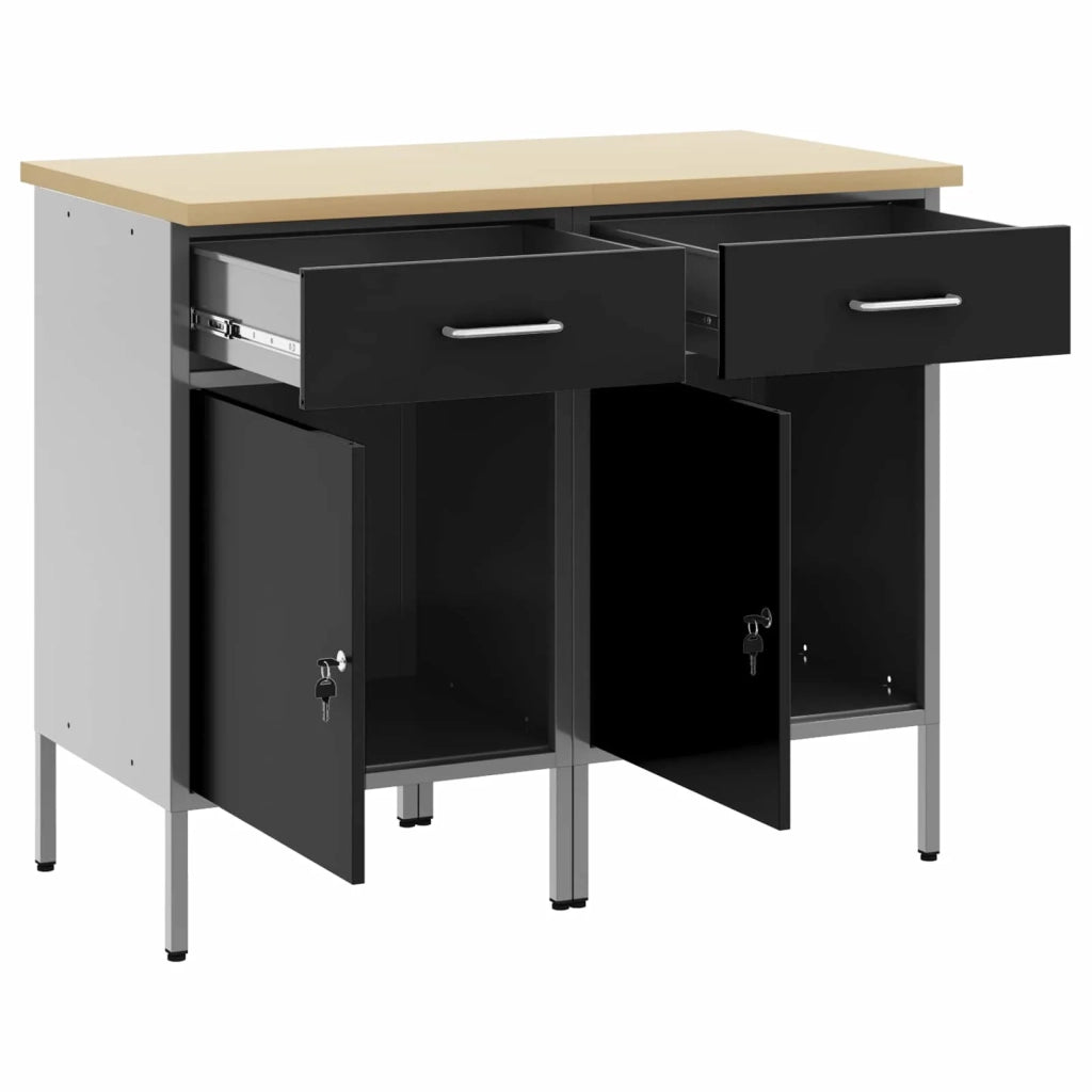 Mobile da lavoro 2 pz Nero e Grigio 100 x 55 x 85 cm CFW6211481