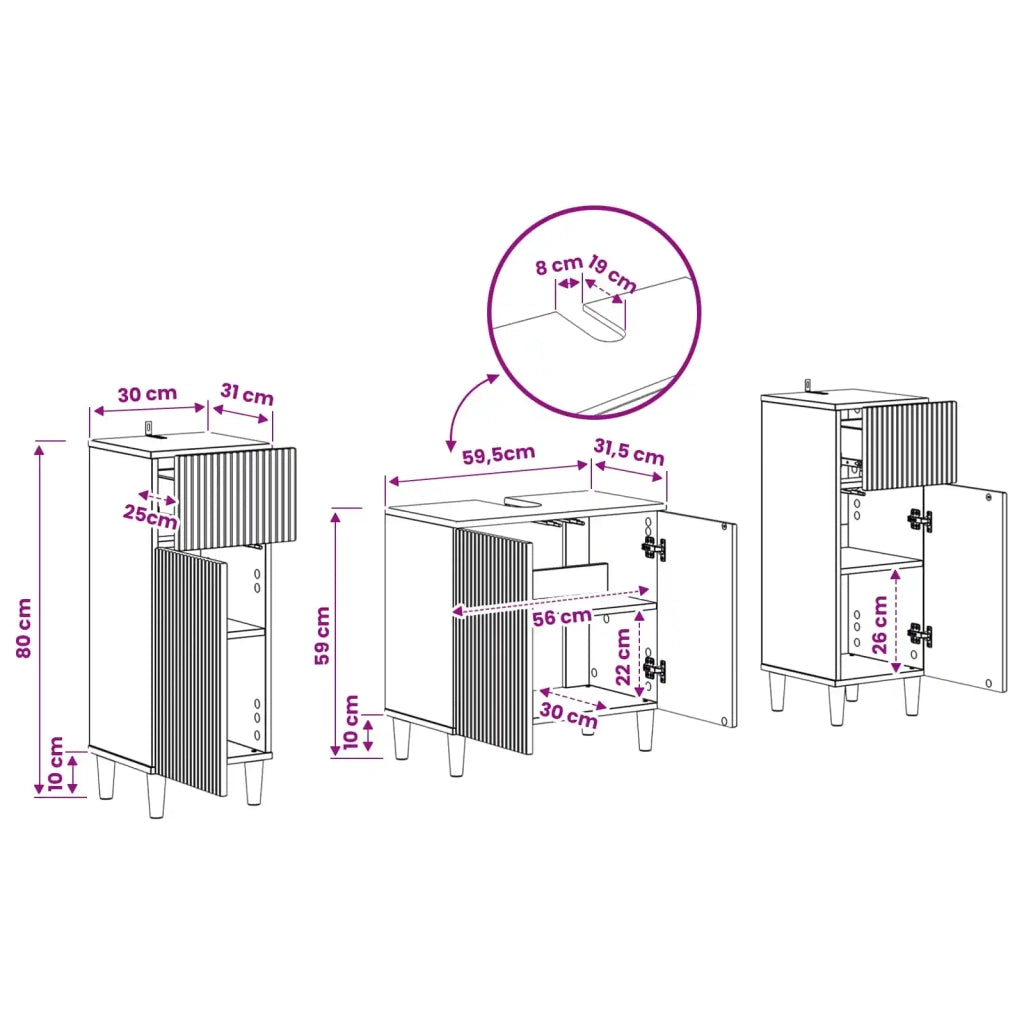 Set di Armadi da Bagno da 2 Pezzi ARNHEM Sonoma grigio 3418014